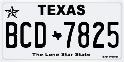 TX license plate BCD7825
