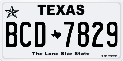 TX license plate BCD7829