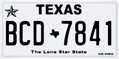 TX license plate BCD7841