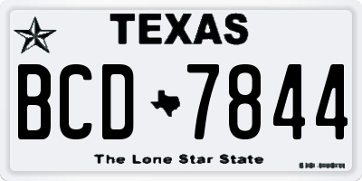 TX license plate BCD7844