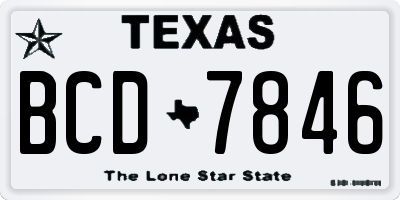 TX license plate BCD7846