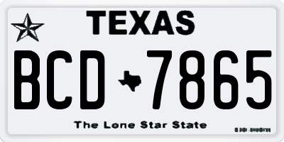 TX license plate BCD7865
