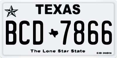 TX license plate BCD7866