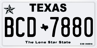 TX license plate BCD7880