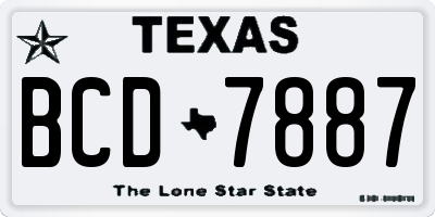 TX license plate BCD7887