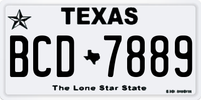 TX license plate BCD7889