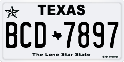 TX license plate BCD7897