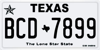 TX license plate BCD7899