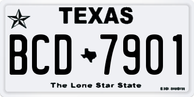 TX license plate BCD7901