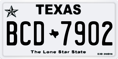 TX license plate BCD7902