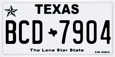 TX license plate BCD7904