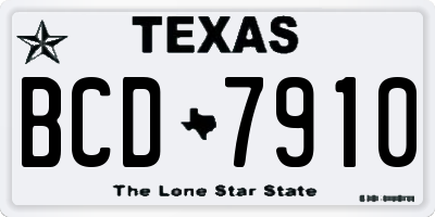 TX license plate BCD7910