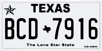 TX license plate BCD7916