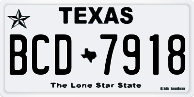 TX license plate BCD7918