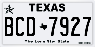 TX license plate BCD7927