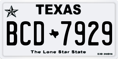 TX license plate BCD7929