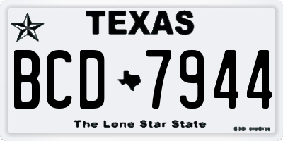 TX license plate BCD7944