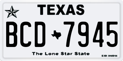TX license plate BCD7945