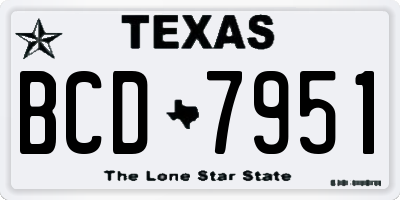TX license plate BCD7951