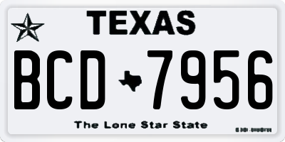TX license plate BCD7956