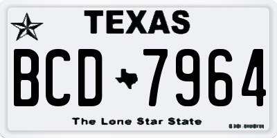 TX license plate BCD7964
