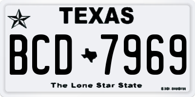 TX license plate BCD7969