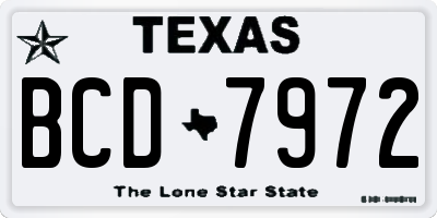 TX license plate BCD7972