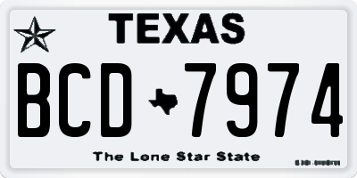 TX license plate BCD7974