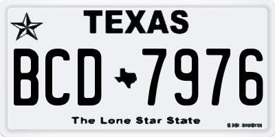 TX license plate BCD7976