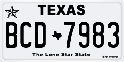 TX license plate BCD7983