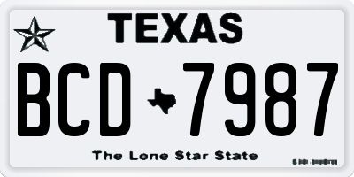 TX license plate BCD7987