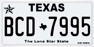 TX license plate BCD7995