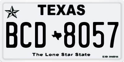 TX license plate BCD8057