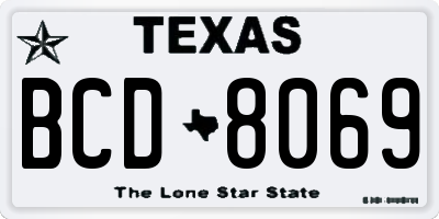 TX license plate BCD8069