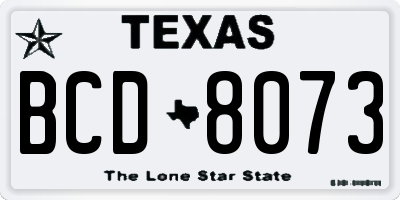 TX license plate BCD8073