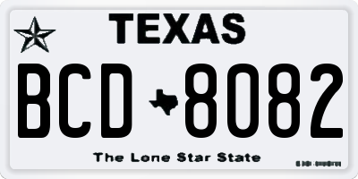 TX license plate BCD8082