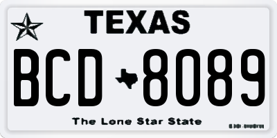 TX license plate BCD8089