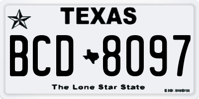 TX license plate BCD8097