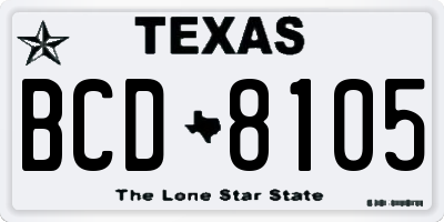TX license plate BCD8105