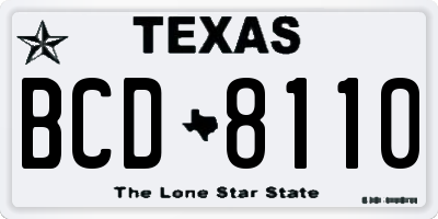TX license plate BCD8110