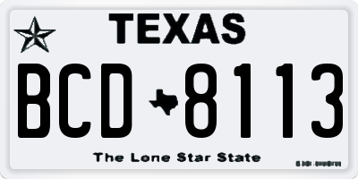 TX license plate BCD8113