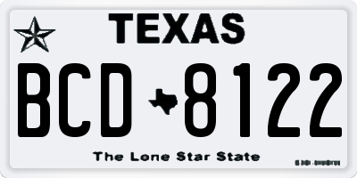 TX license plate BCD8122