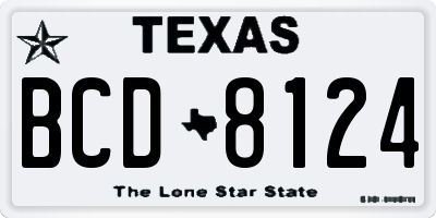 TX license plate BCD8124