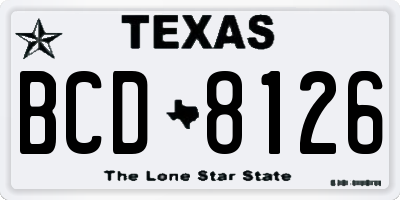 TX license plate BCD8126