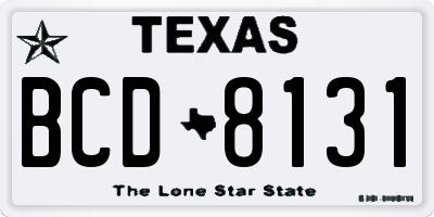 TX license plate BCD8131
