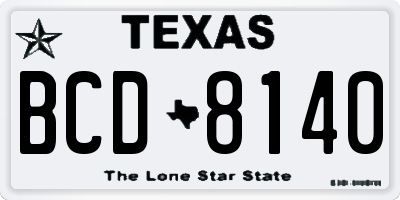 TX license plate BCD8140