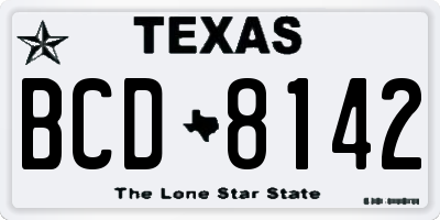 TX license plate BCD8142