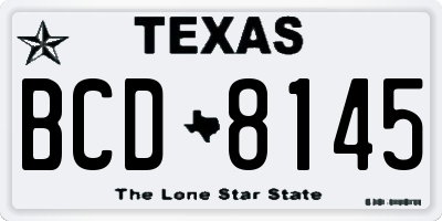TX license plate BCD8145
