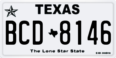 TX license plate BCD8146