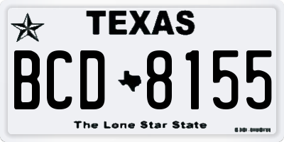 TX license plate BCD8155